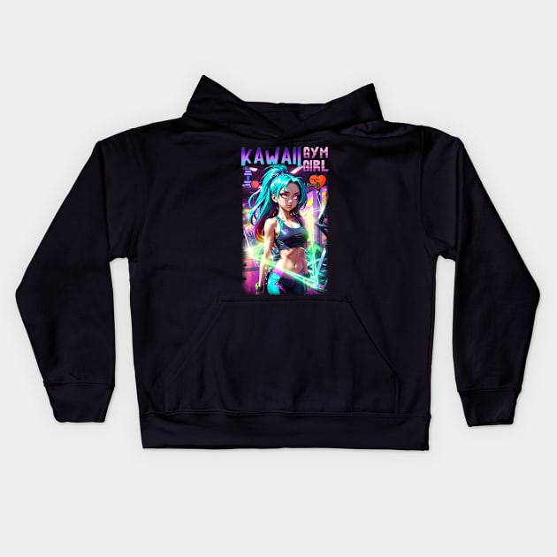 Kawaii Gym Girl 01 Kids Hoodie by KawaiiDread